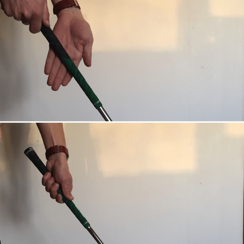 How to hit a draw: Start with your fingers extended, note the wrist angle to help the club run through the correct part of the hand and fingers