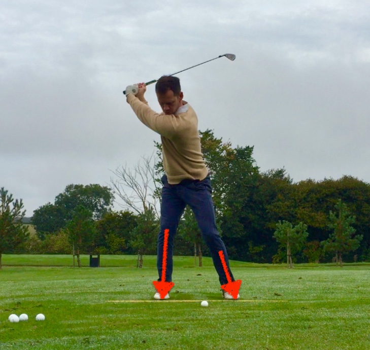 weight transfer in the backswing