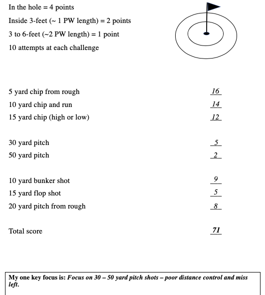 golf practice system for short game