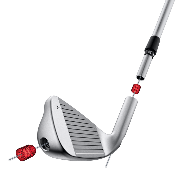 Ping G410 are the best irons for forgiveness and looks, pictured here with additional tungsten weights