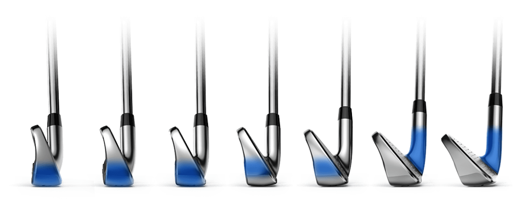 Showing loft on different irons