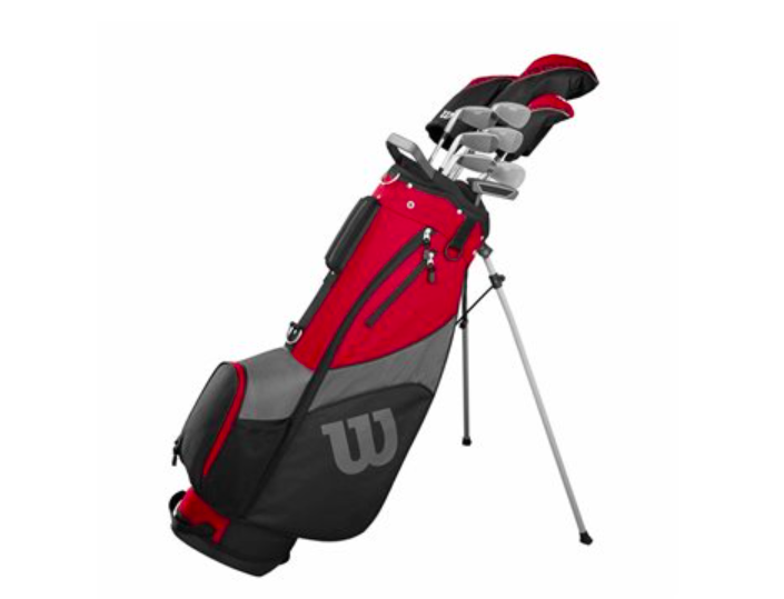 Wilson SGI beginner golf set in red carry bag