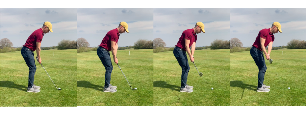 golf chipping swing from down the line
