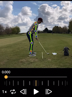 A video of OnForm's AI golf swing model
