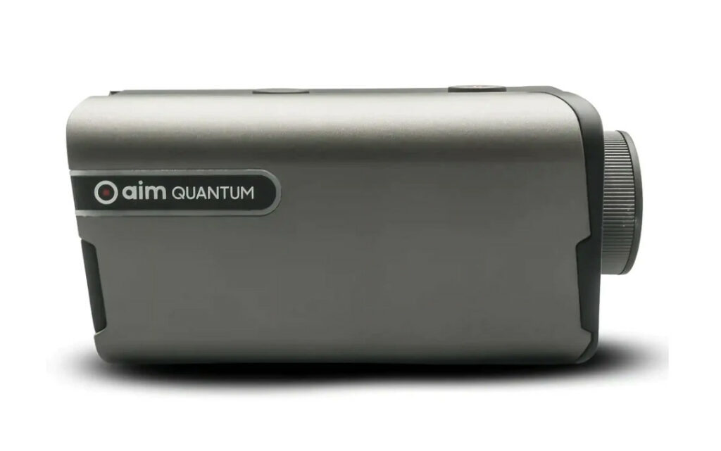 GolfBuddy Aim Quantum from side on with metal case