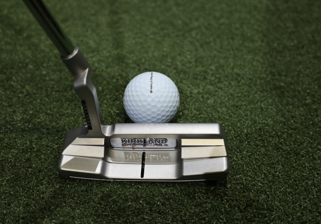 Kirkland putter alignment with golf ball