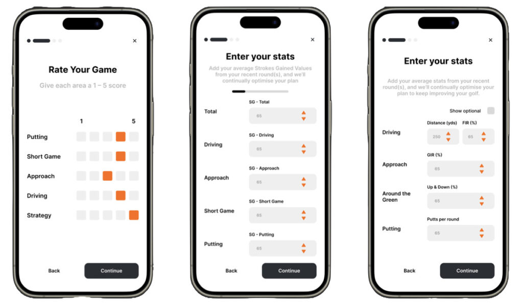 Break X Golf stats entry